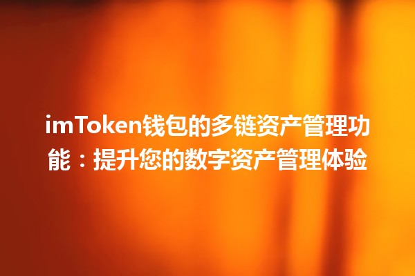 imToken钱包的多链资产管理功能💼🔗：提升您的数字资产管理体验