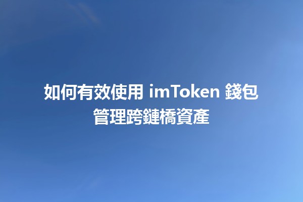 👉 如何有效使用 imToken 錢包管理跨鏈橋資產 💰🌉