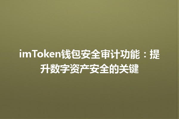 imToken钱包安全审计功能🔒💼：提升数字资产安全的关键