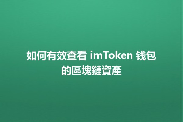 如何有效查看 imToken 钱包的區塊鏈資產 🪙🔍