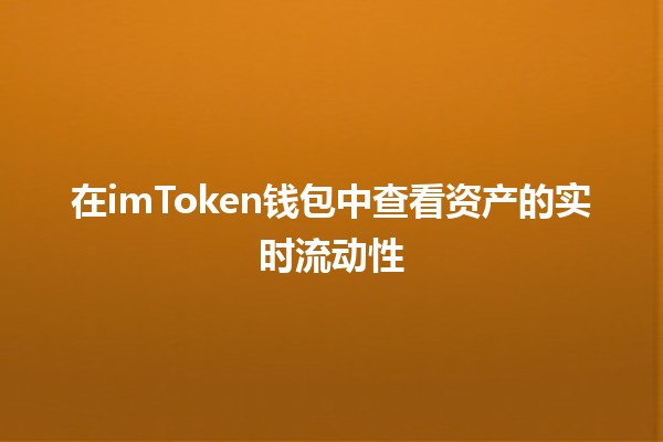 在imToken钱包中查看资产的实时流动性📈💰